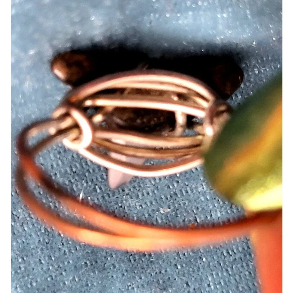 Wire Wrapped Ocean Shark Tooth Ring Handmade Dainty Beach Ring